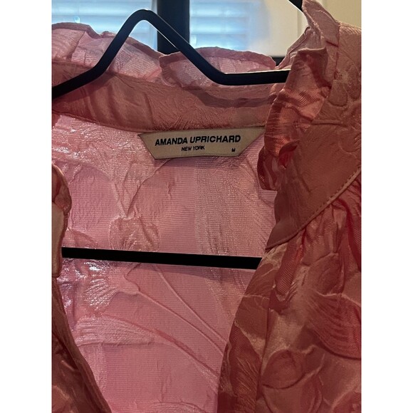 Amanda Uprichard Pink Sleeveless Saffron Jacquard L Mini Dress medium - Picture 7 of 9